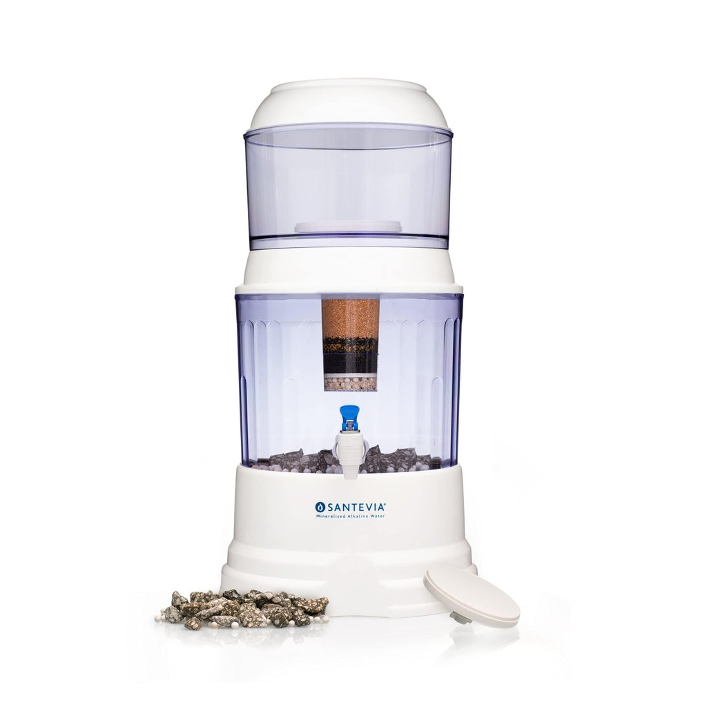 Santevia Gravity Water System | Alkaline Water Filter and Dispenser | Home Chlorine and Fluoride Filter | Countertop Water Dispenser