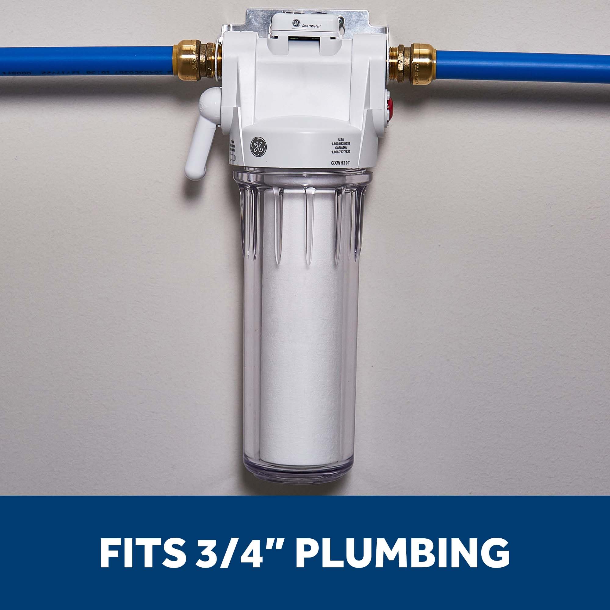 GE Whole House Water Filtration System | Reduce Sediment, Rust & More | Install Kit & Accessories Included | Filter Not Included | Replace Filter (FXWTC, FXUSC, FXWPC, FXWSC) Every 3 Months | GXWH20T