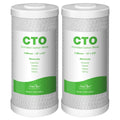 SimPure 5 Micron 4.5" x 10" Carbon Water Filter, Big Blue Carbon Block Filter Cartridge Replacement, Whole House CTO Water Purifier Filter Compatible with Most RO System, 2 Pack