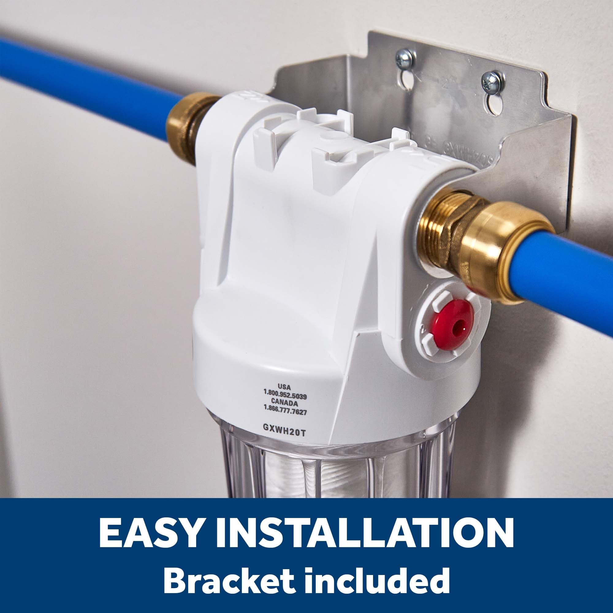 GE Whole House Water Filtration System | Reduce Sediment, Rust & More | Install Kit & Accessories Included | Filter Not Included | Replace Filter (FXWTC, FXUSC, FXWPC, FXWSC) Every 3 Months | GXWH20T