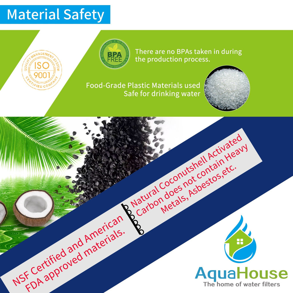 3X GAC-10 AquaHouse 10" GAC Granular Activated Carbon Water Filter Cartridge for Reverse Osmosis, Whole House, Drinking Water